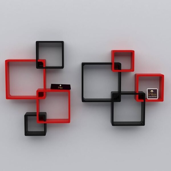 Modern Wall Shelves: Intersecting Cube Design for Decor (Set of 8) - Image 3